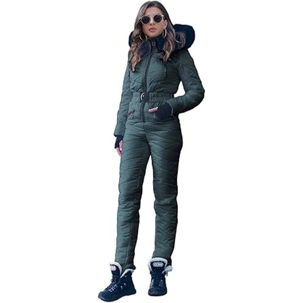 Yousify Womens Onesie Ski Suit Winter Outdoor Sports Waterproof Snowsuit